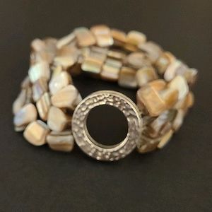 3 strand abalone shell bracelet